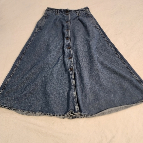 Bugle Boy Collection for Her Vintage‎ Button Down Denim Maxi Skirt Junior 10 - Picture 8 of 13